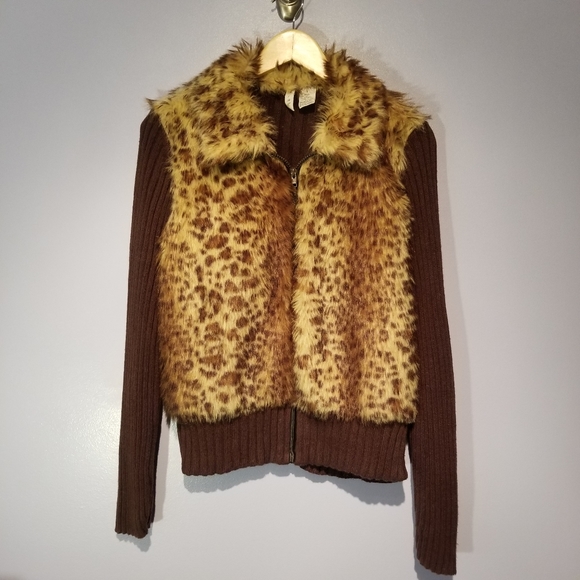 Tiara Jackets & Blazers - Tiara Animal Print Sweater Coat